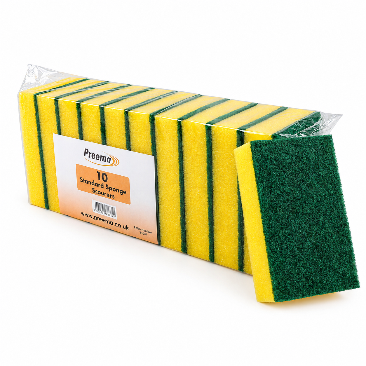 YELLOW SPONGE SCOURERS STD (6 PACK)