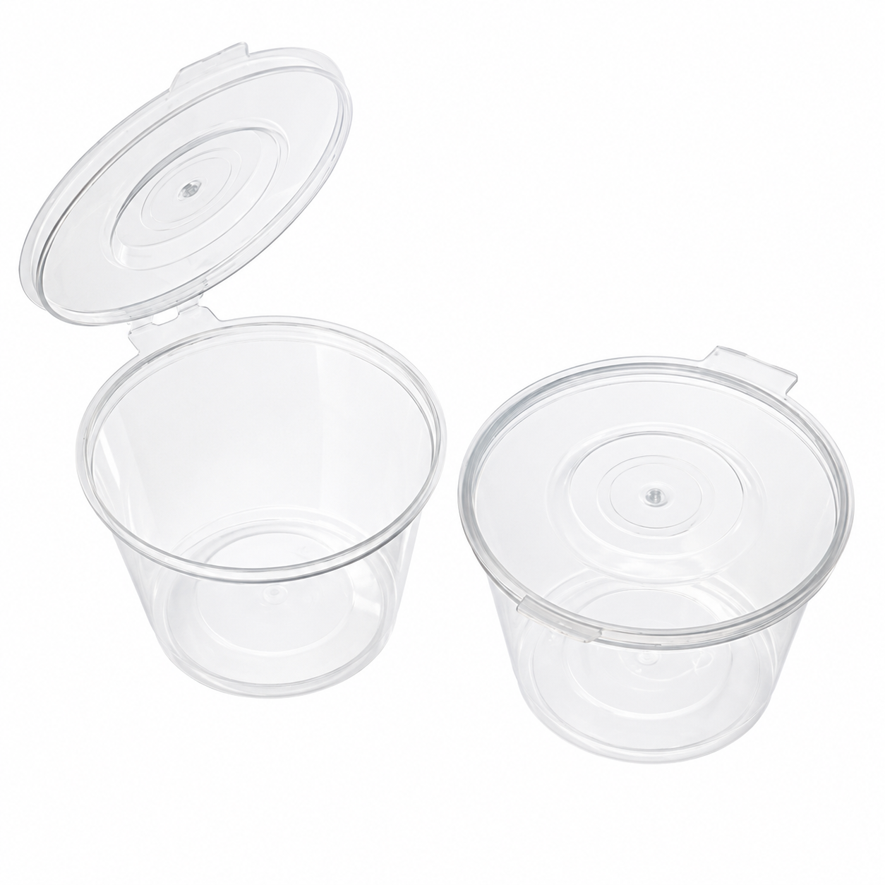 ADZ CLEAR PLASTIC 1OZ HINGE CUPS & LIDS 1X1000