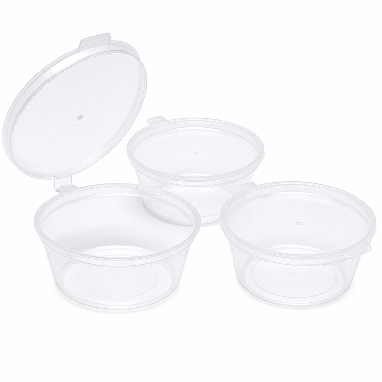ADZ CLEAR PLASTIC 2OZ HINGE  CUPS & LIDS 1X1000