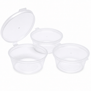 ADZ CLEAR PLASTIC 2OZ HINGE  CUPS & LIDS 1X1000