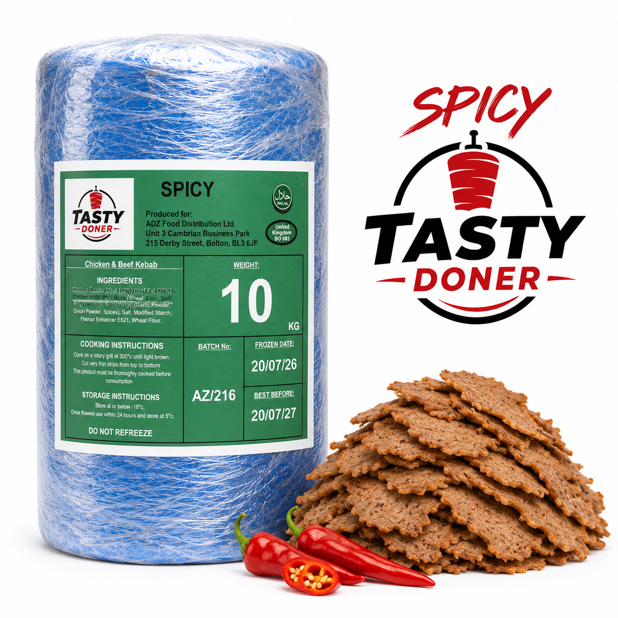 TASTY DONER 10KG SPICY (GREEN LABEL)