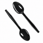RE-USABLE BLACK SPOONS HEAVY DUTY (1000)