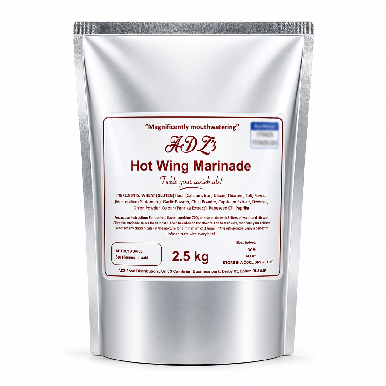 ADZ HOT WING MARINADE 2.5KG (SILVER BAG)