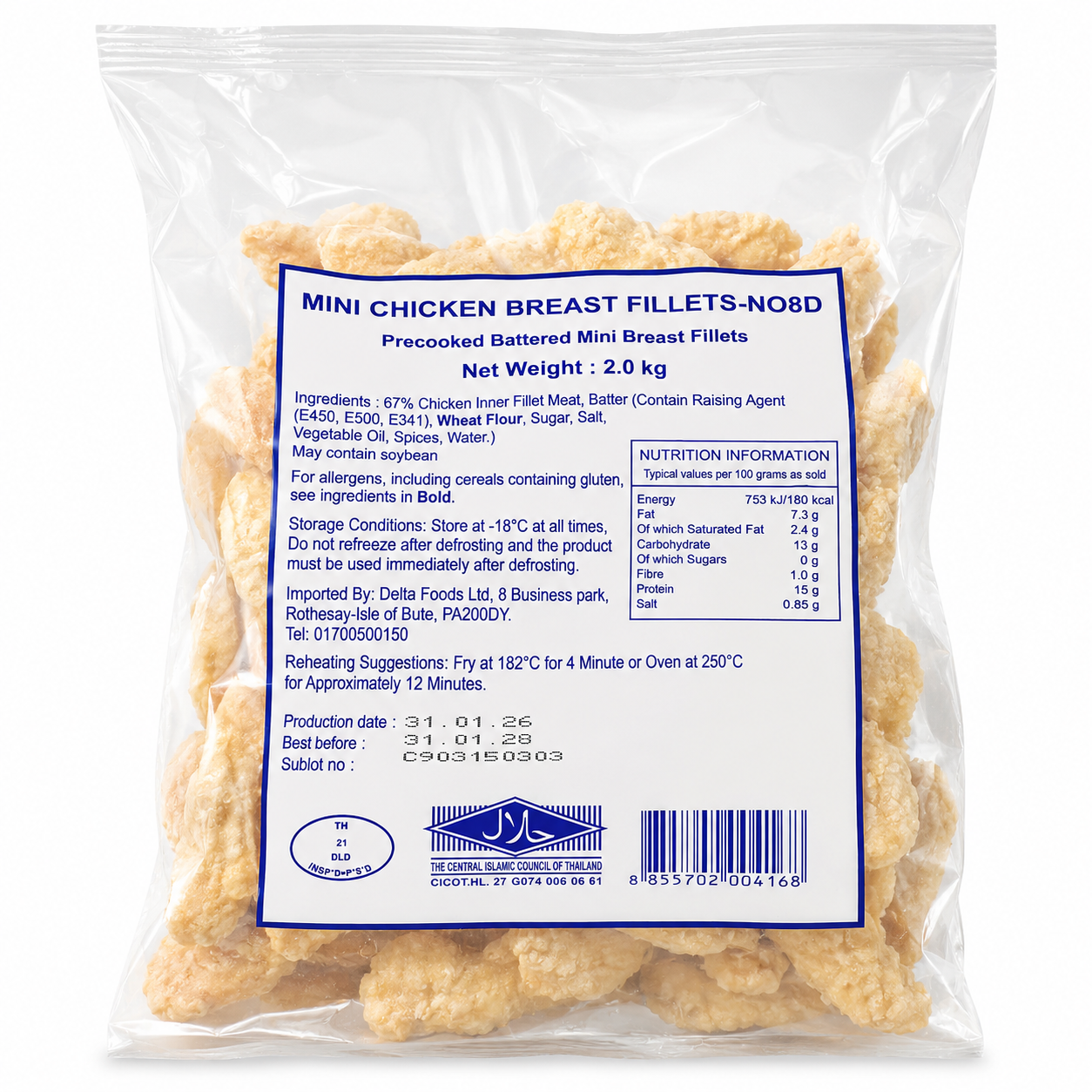 DELTA CRISPY (GOUJAN) CLEAR BAG 2KG