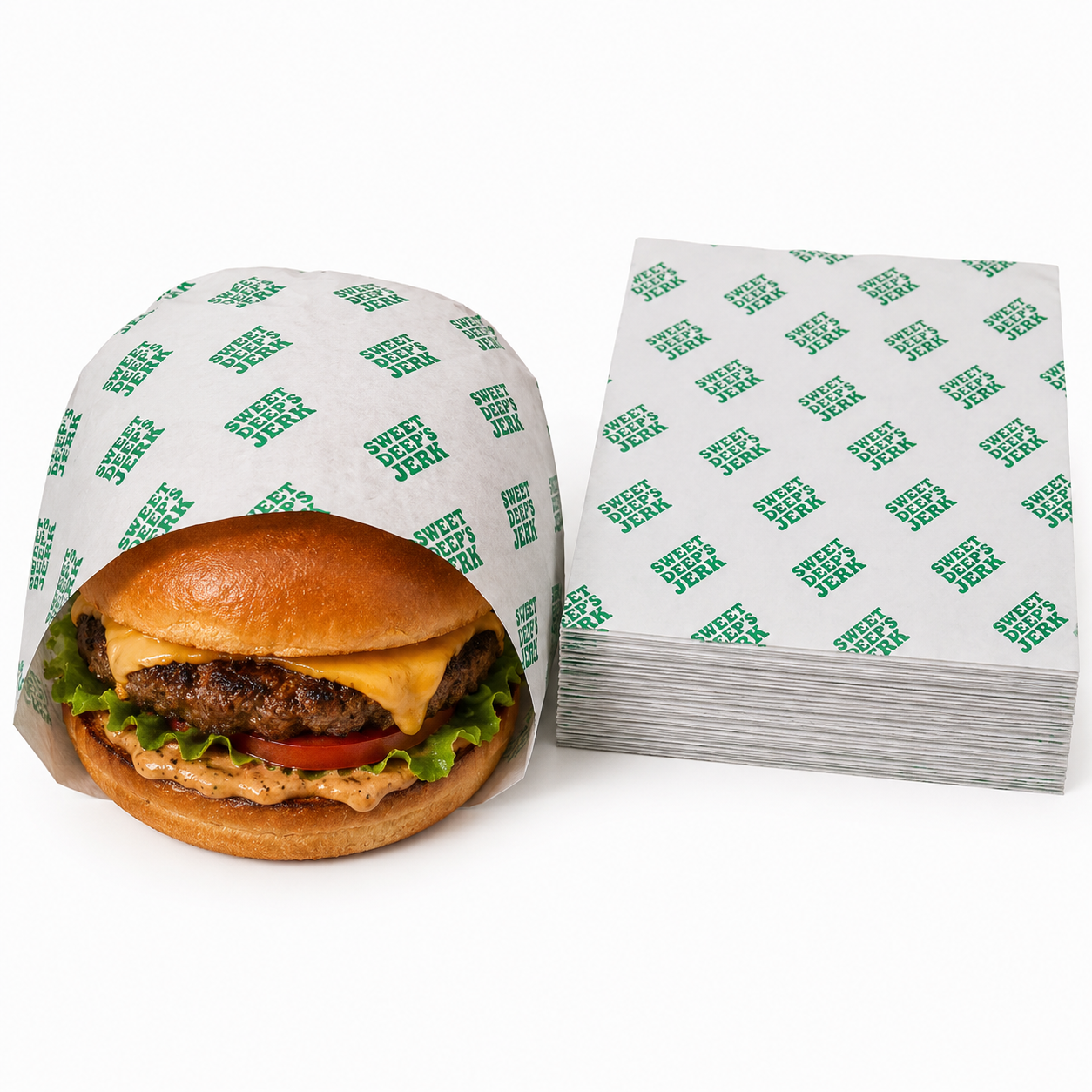 BLACK/YELLOW BYRON WRAPPING BURGER SHEETS (2KG)