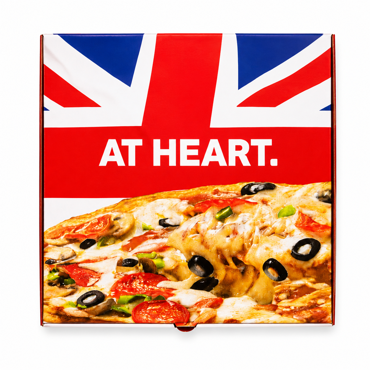 10" UK FLAG (AT HEART) PIZZA BOXES