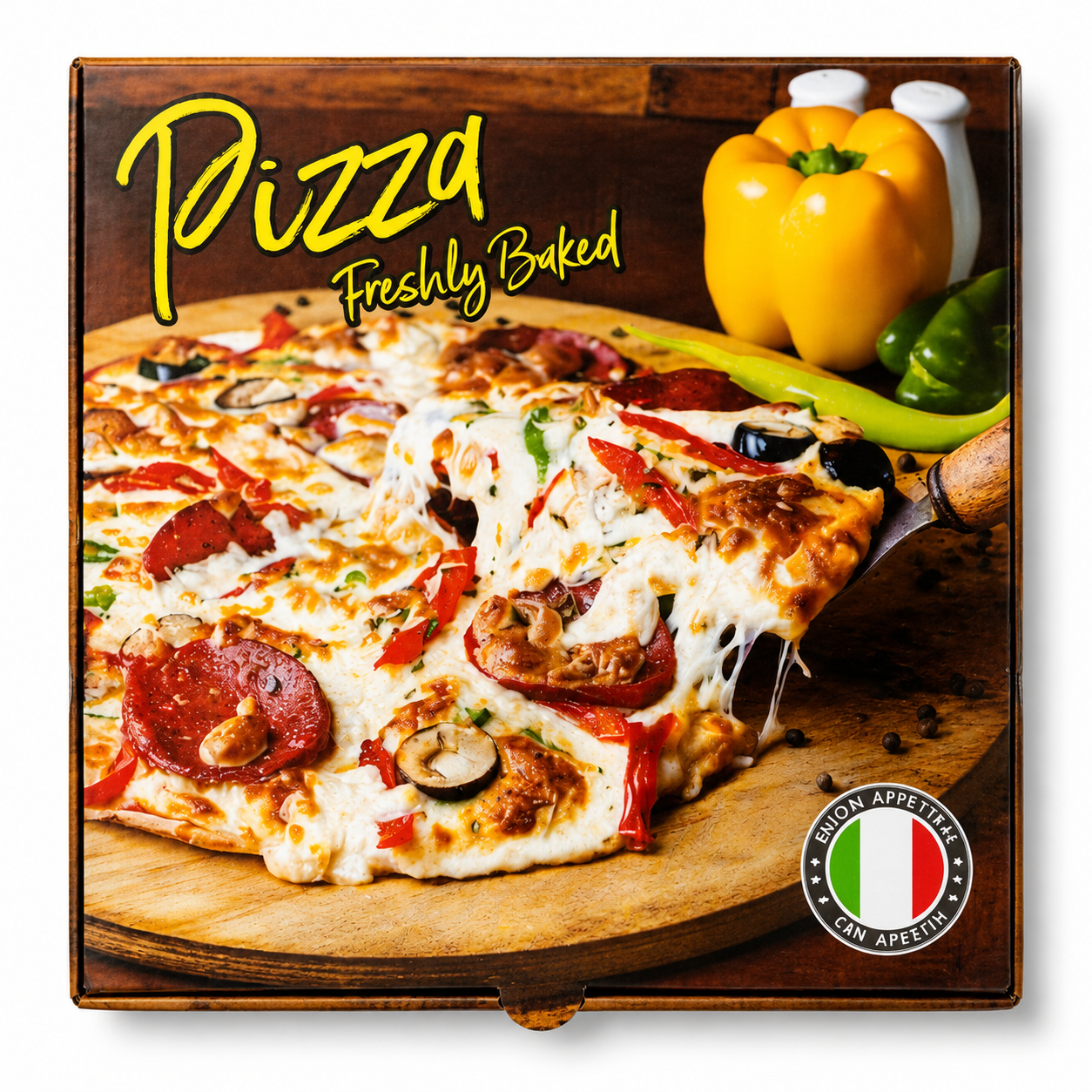 9" FRESHLY BAKED FULL COLOUR PIZZA BOXES