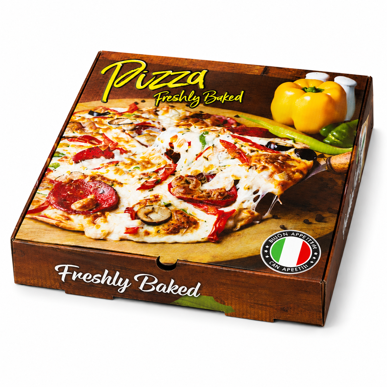 10" FRESHLY BAKED FULL COLOUR PIZZA BOXES
