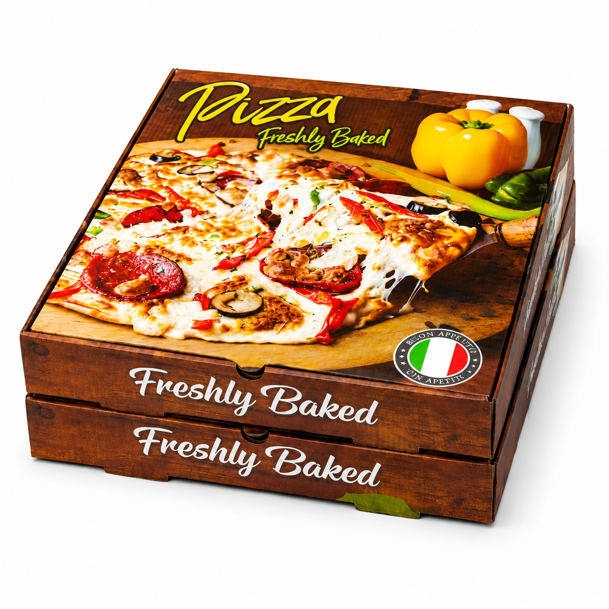 9" FRESHLY BAKED FULL COLOUR PIZZA BOXES