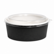 BLACK 1000ML HOT FOOD BOWLS WITH LIDS 2 BOXES 300