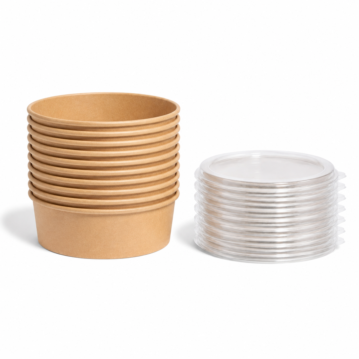 KRAFT BROWN 1000ML HOT FOOD BOWLS & LIDS 2 BOX 300