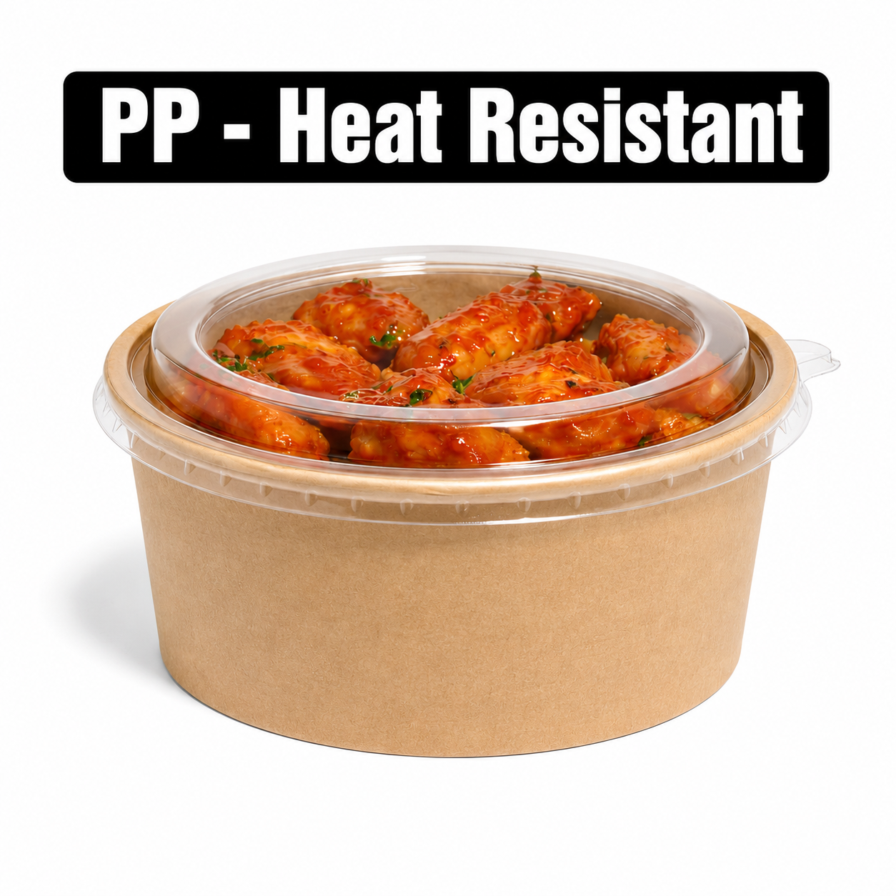 KRAFT BROWN 1000ML HOT FOOD BOWLS & LIDS 2 BOX 300
