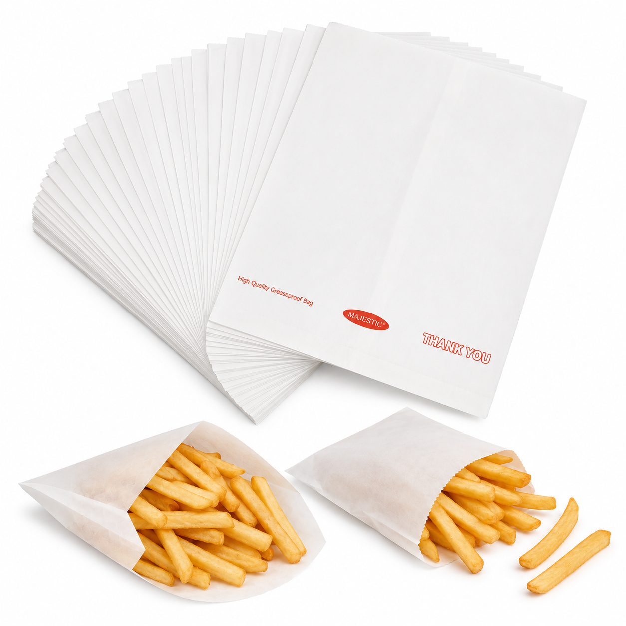 GREASEPROOF - 8.5 X 8.5 WHITE PAPER BAGS (1000PCS)