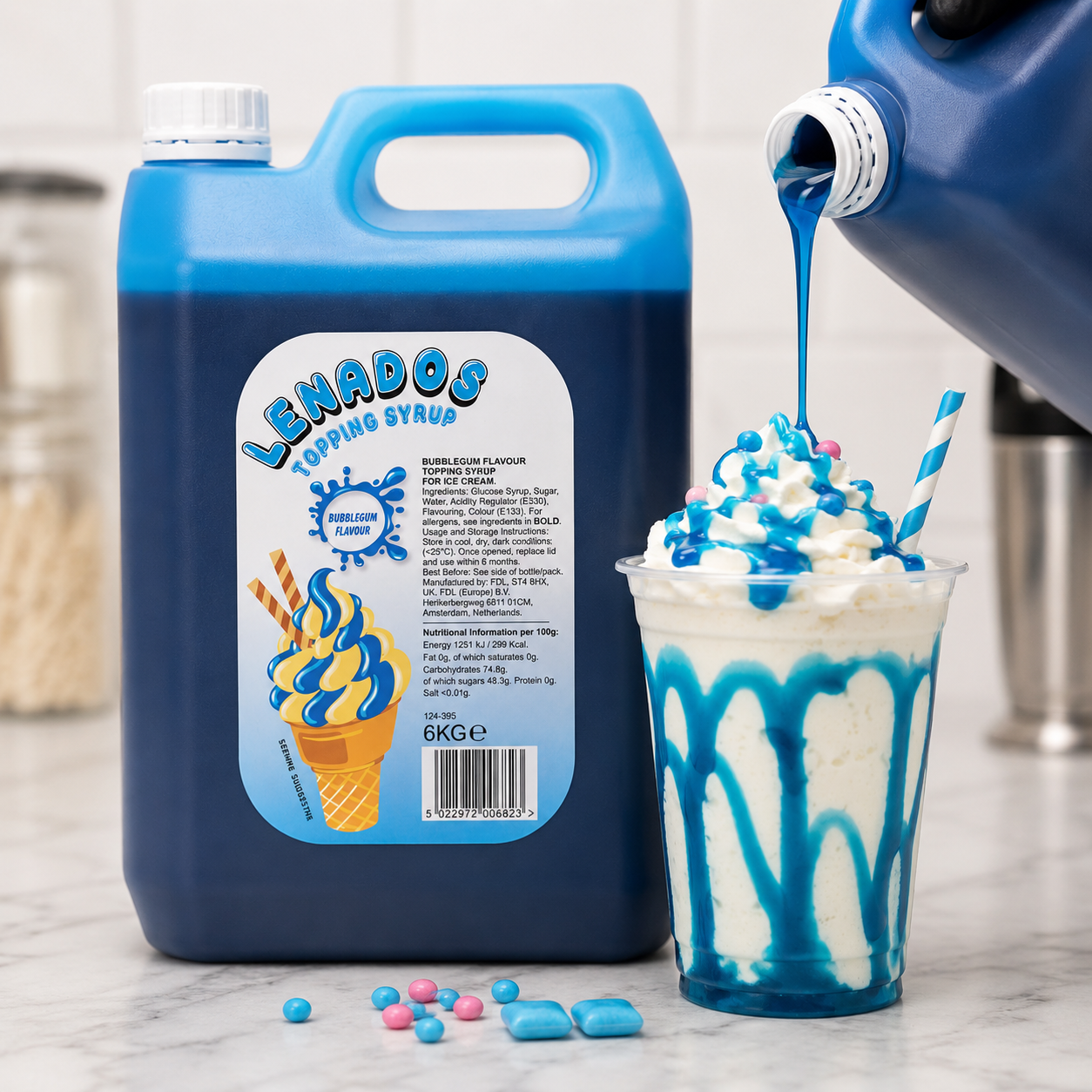 MILK SHAKE BUBBLE GUM TOPPING SYRUP 6KG