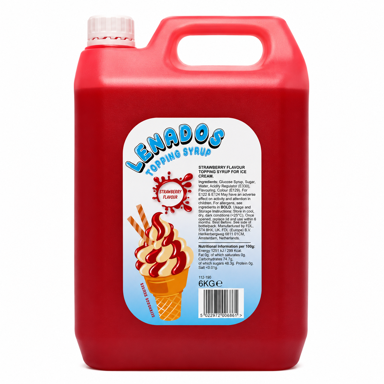 MILKSHAKE STRAWBERRY TOPPING SYRUP 6 KG