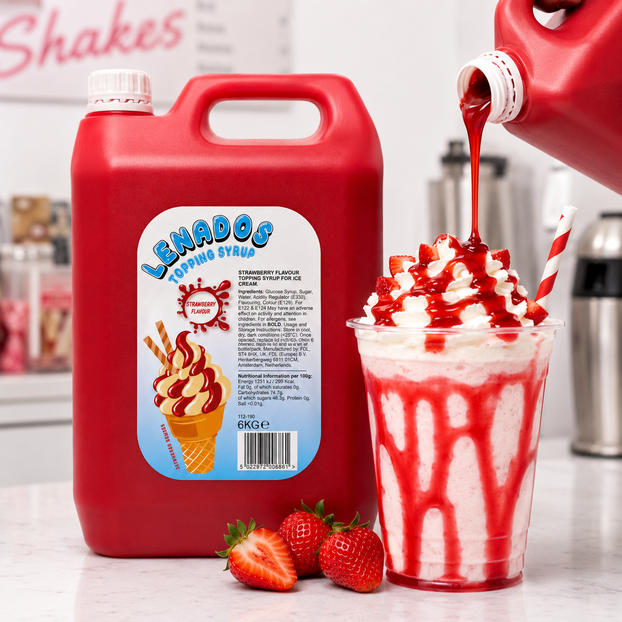 MILKSHAKE STRAWBERRY TOPPING SYRUP 6 KG
