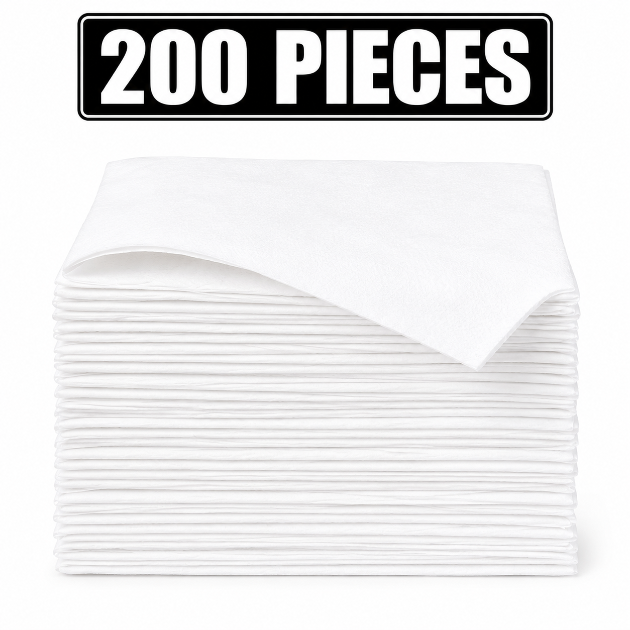1 PACKET OF WHITE 30X30 NAPKINS (200 PCS)