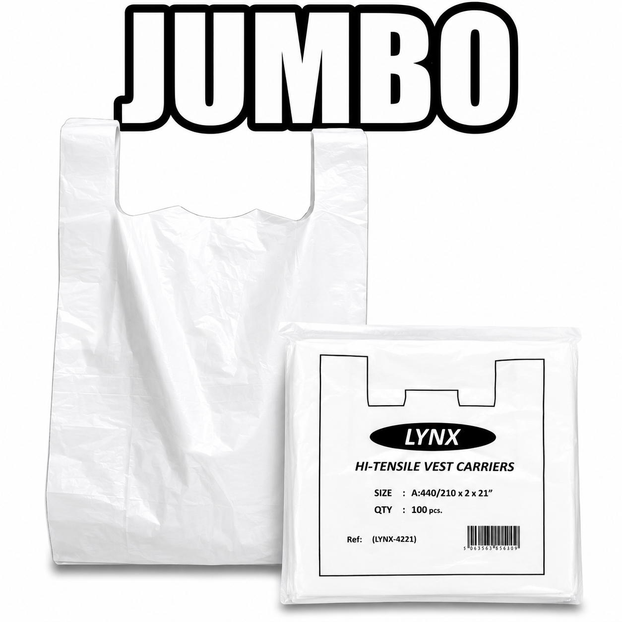 (BOX OF 1000) VEST CARRIER BAGS [LYNX] JUMBO