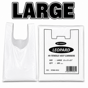(BOX OF 2000) VEST CARRIER BAGS [LEOPARD] LARGE