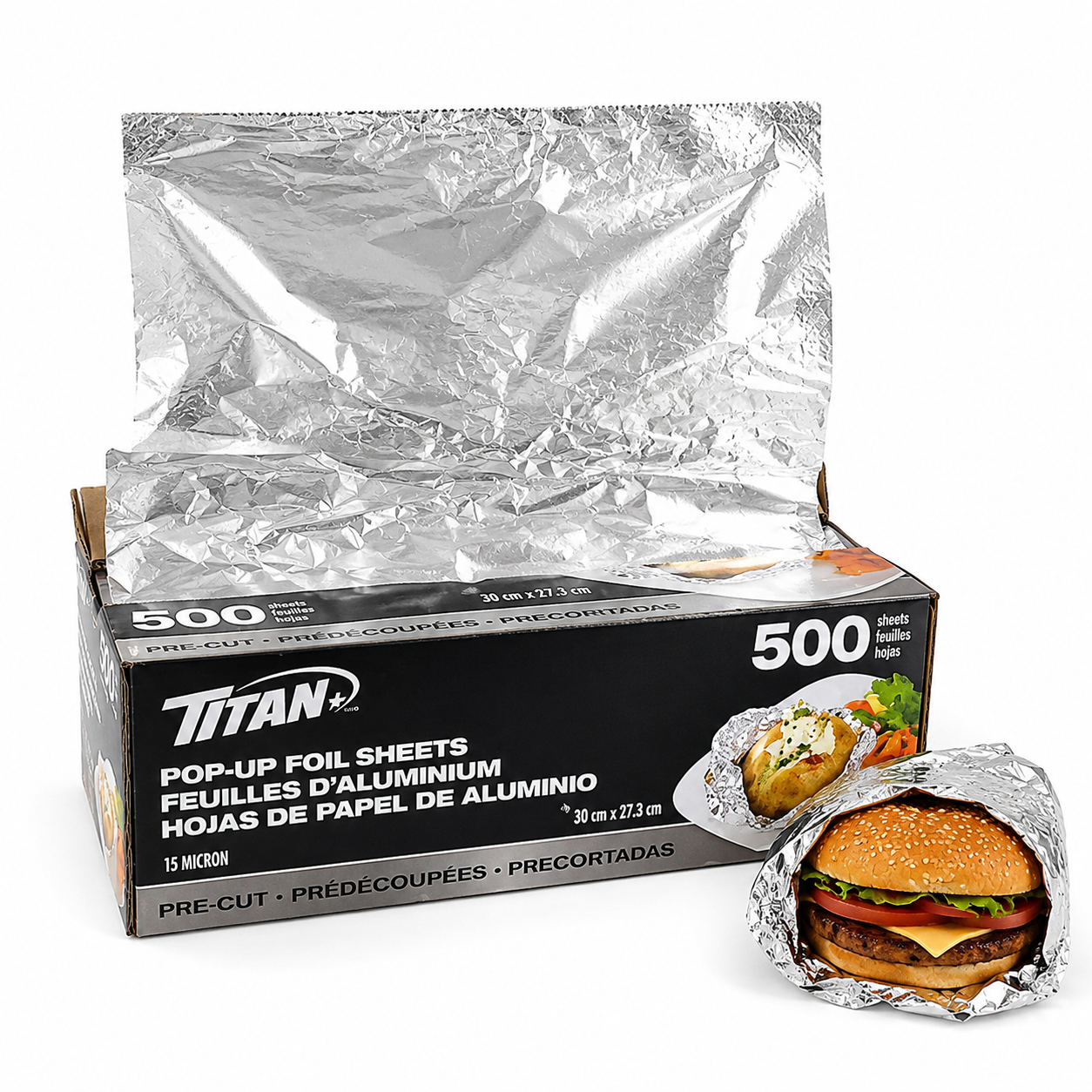 POP UP FOIL BURGER SHEETS (300MM X 273MM) 500 PCS