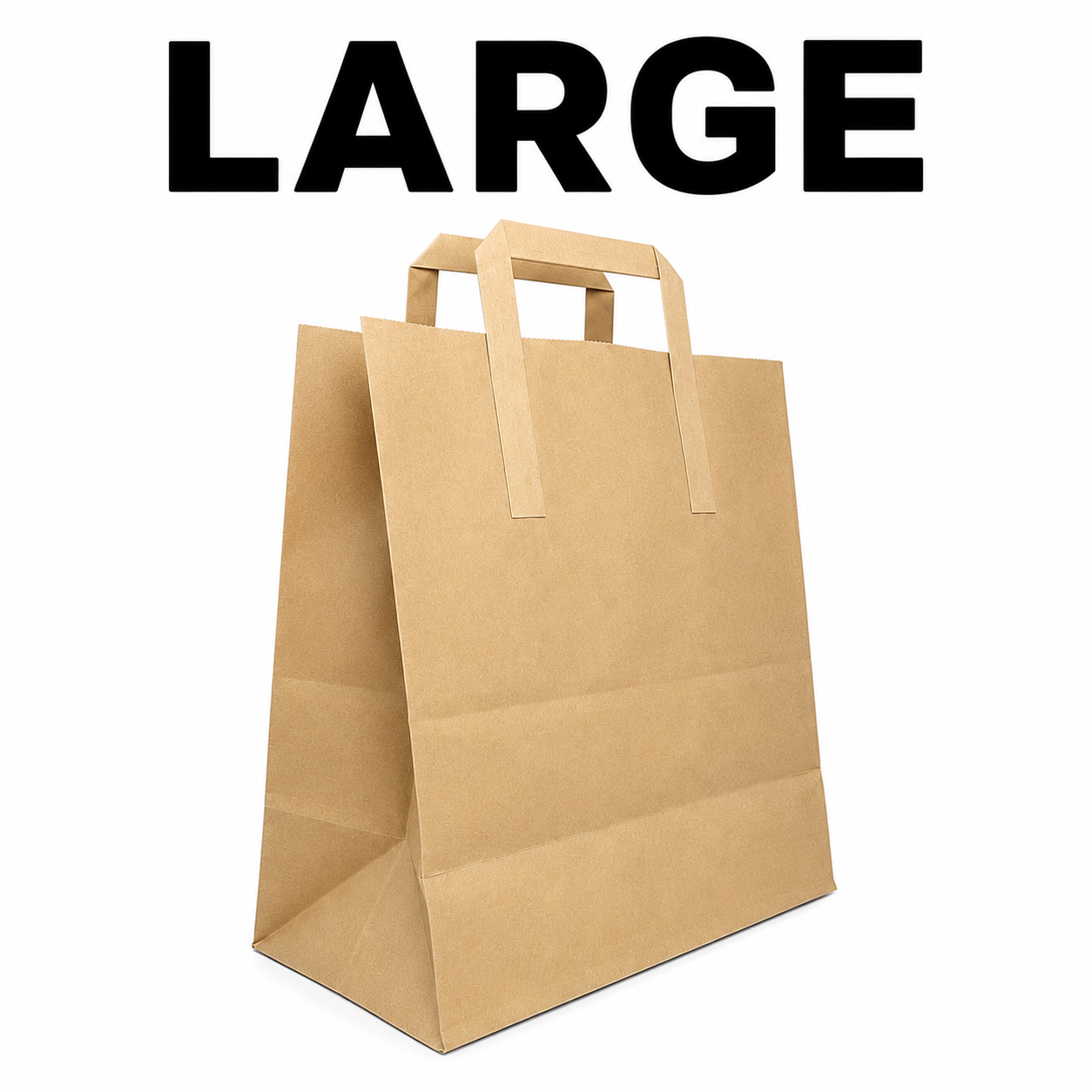 BROWN (SOS) LARGE HANDLE PAPER BAGS 250 PCS