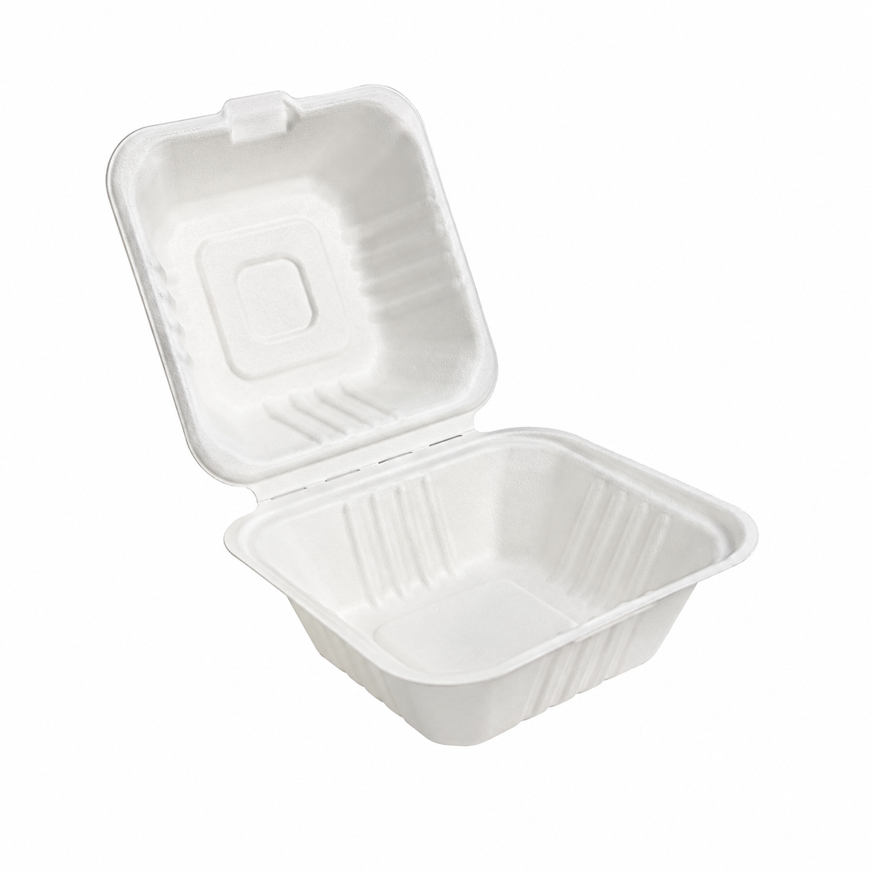 BAGASSE WHITE BURGER BOXES BHB6" (HP6)  1X200 PCS