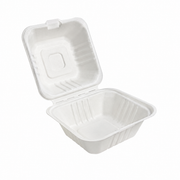 BAGASSE WHITE BURGER BOXES BHB6" (HP6)  1X200 PCS