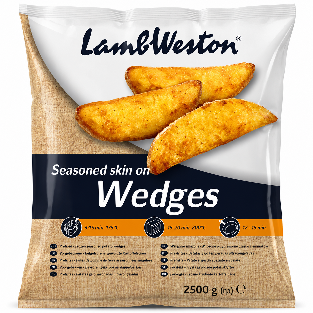 LAMB WESTON WEDGES SKIN ON (1X2.5 KG BAG)