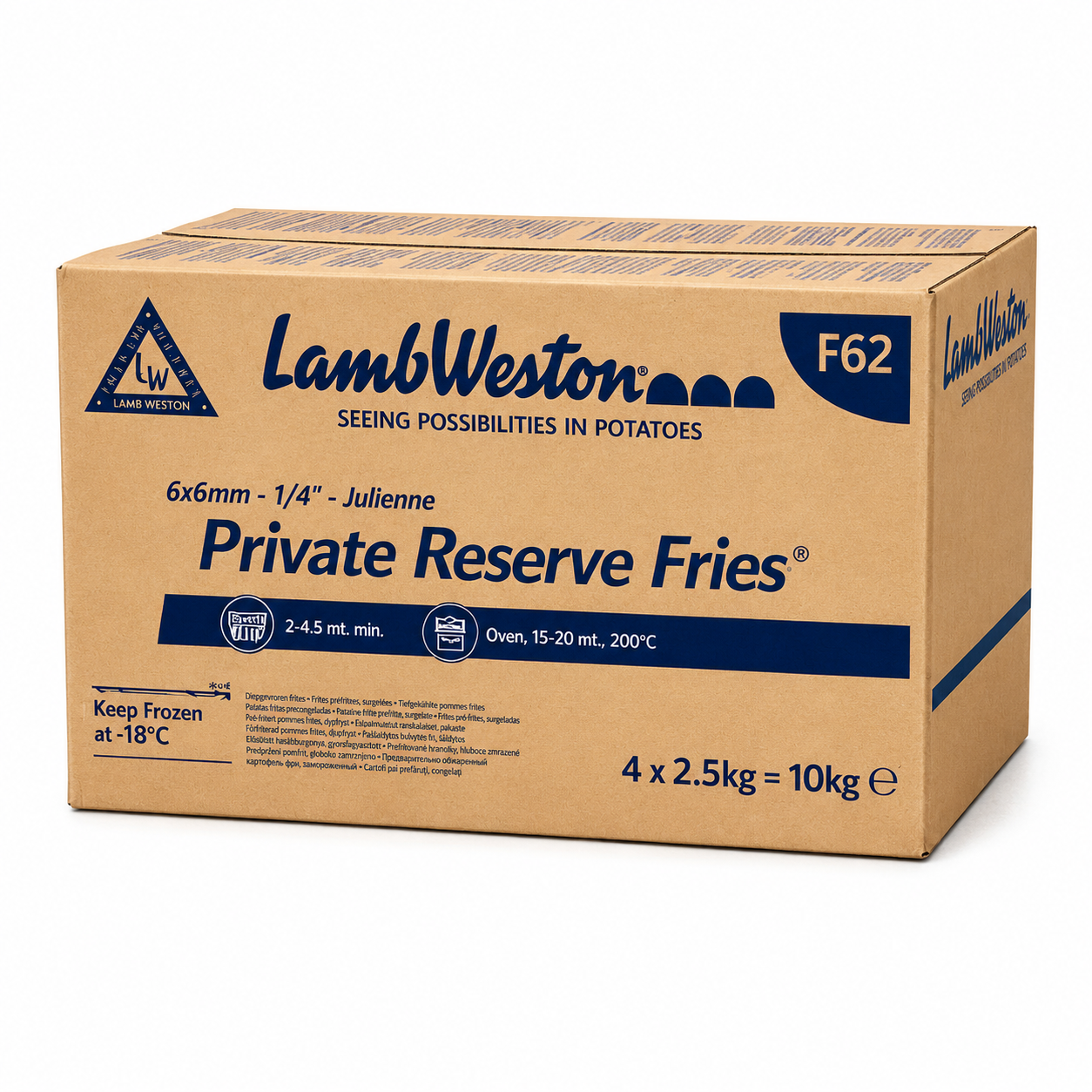 LAMB WESTON (P.R) JULIENNE CHIPS 6X6MM 4X2.5KG