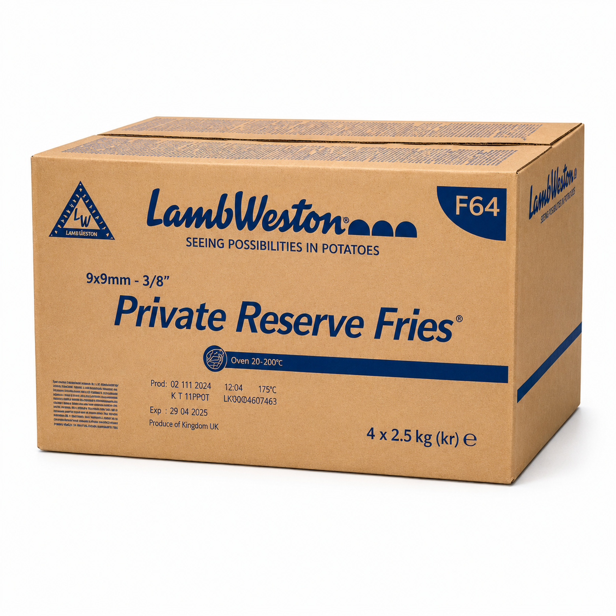 LAMB WESTON F64 (P.R) CHIPS 9X9MM (4X2.5KG)