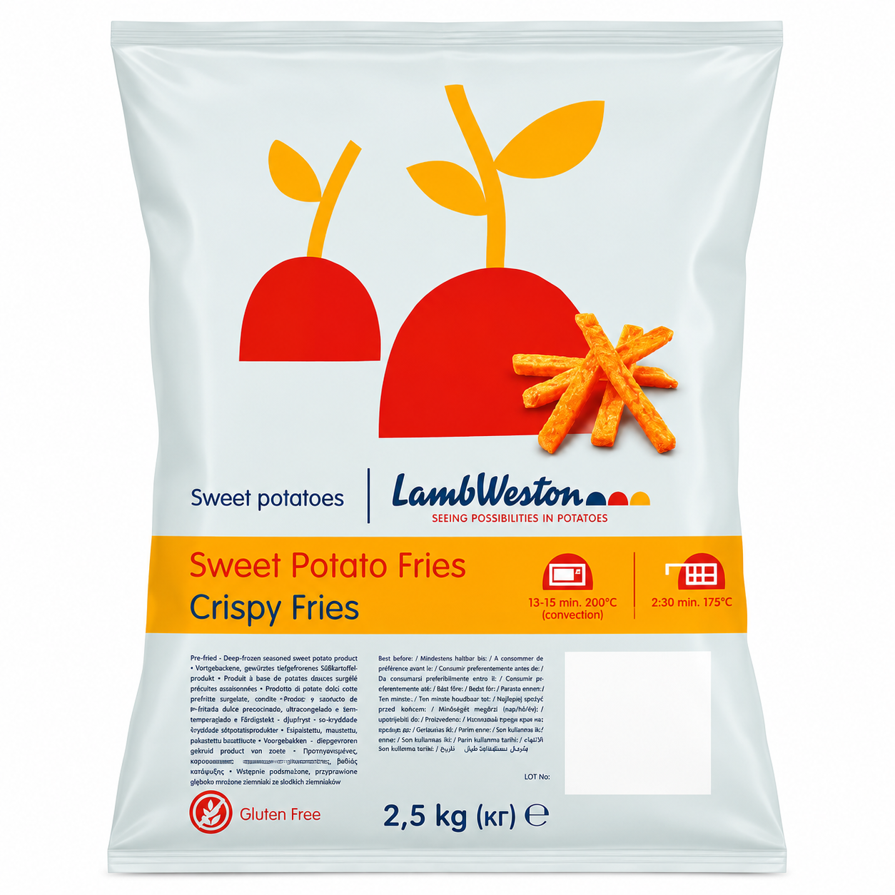 LW SWEET POTATO FRIES 2.5KG 1 PACKET