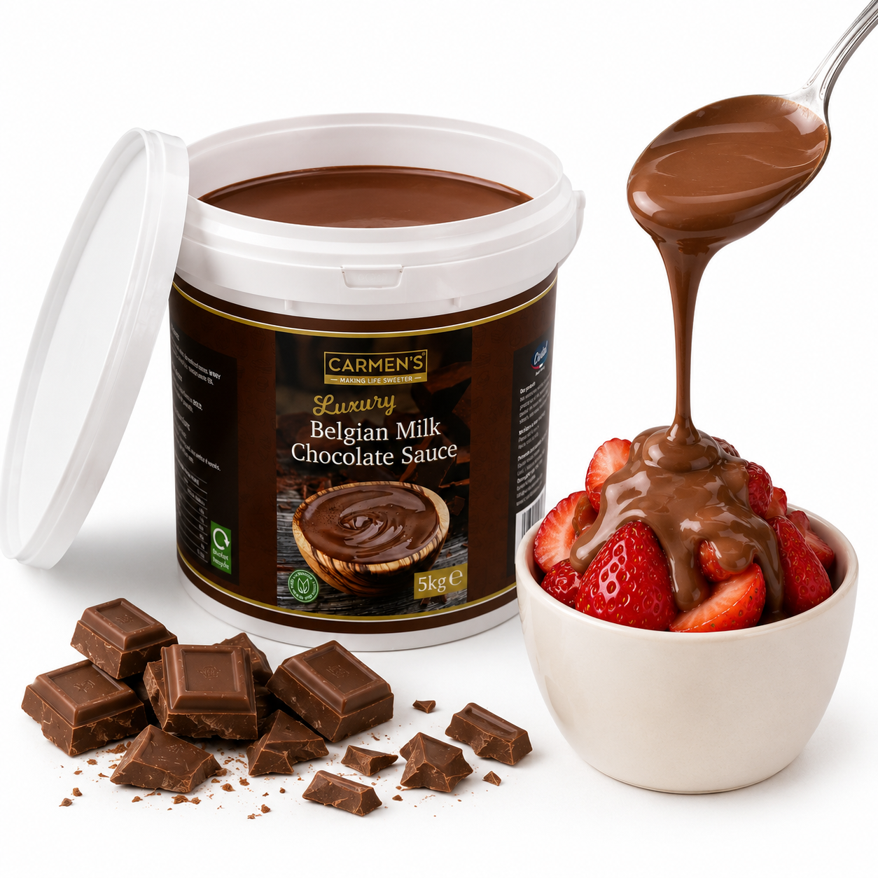 [5KG TUB] CARMENS MILK CHOCOLATE & HAZELNUT SAUCE