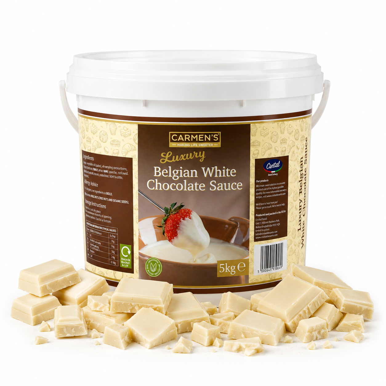 [5KG TUB] CARMENS WHITE CHOCOLATE SAUCE