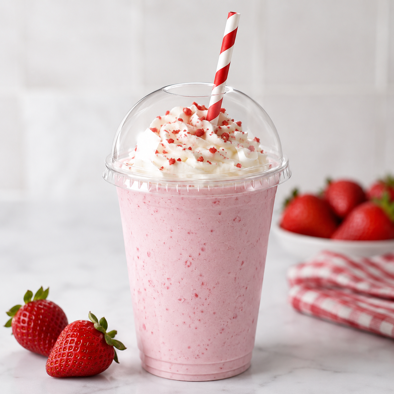9MM RED STRIPED MILK SHAKE DRINKING STRAWS 1X200