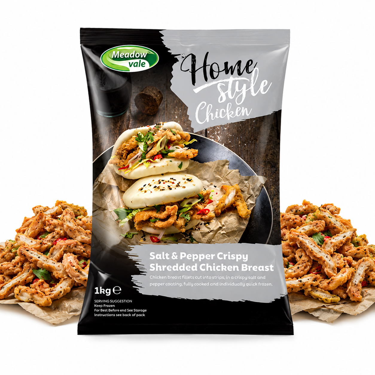 HOMESTYLE CRISPY SHREDDED SALT & PEPPER 1KG PACKET