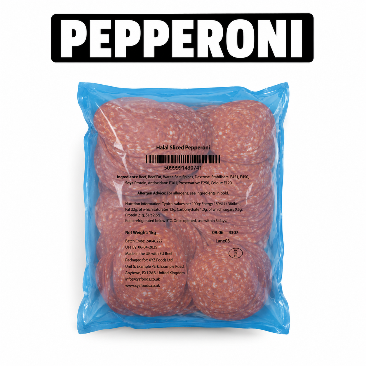 HABIBI HALAL PEPPERONI 1KG