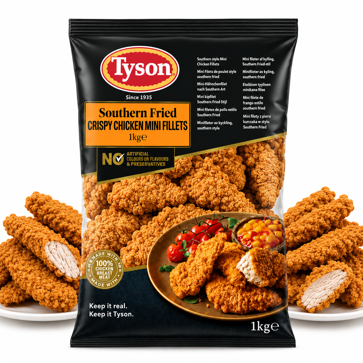 TYSON SFC CHICKEN MINI FILLET STRIPS (53g) 1KG