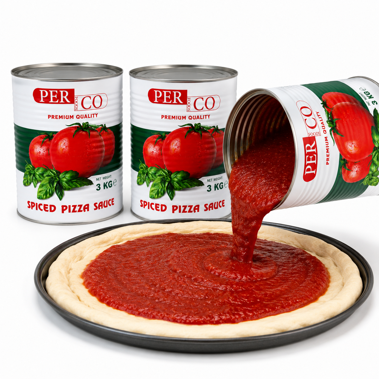 PERCO SPICED PIZZA SAUCE 1 X 3KG (1 TIN)