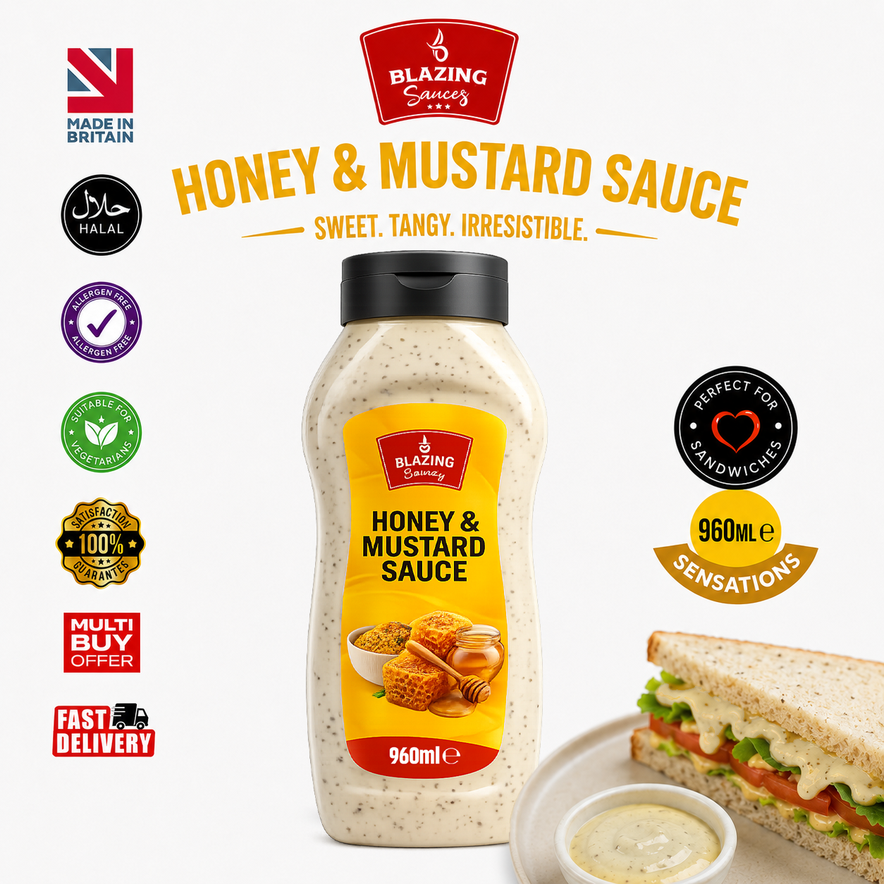 BLAZING HONEY & MUSTARD SAUCE 960ML