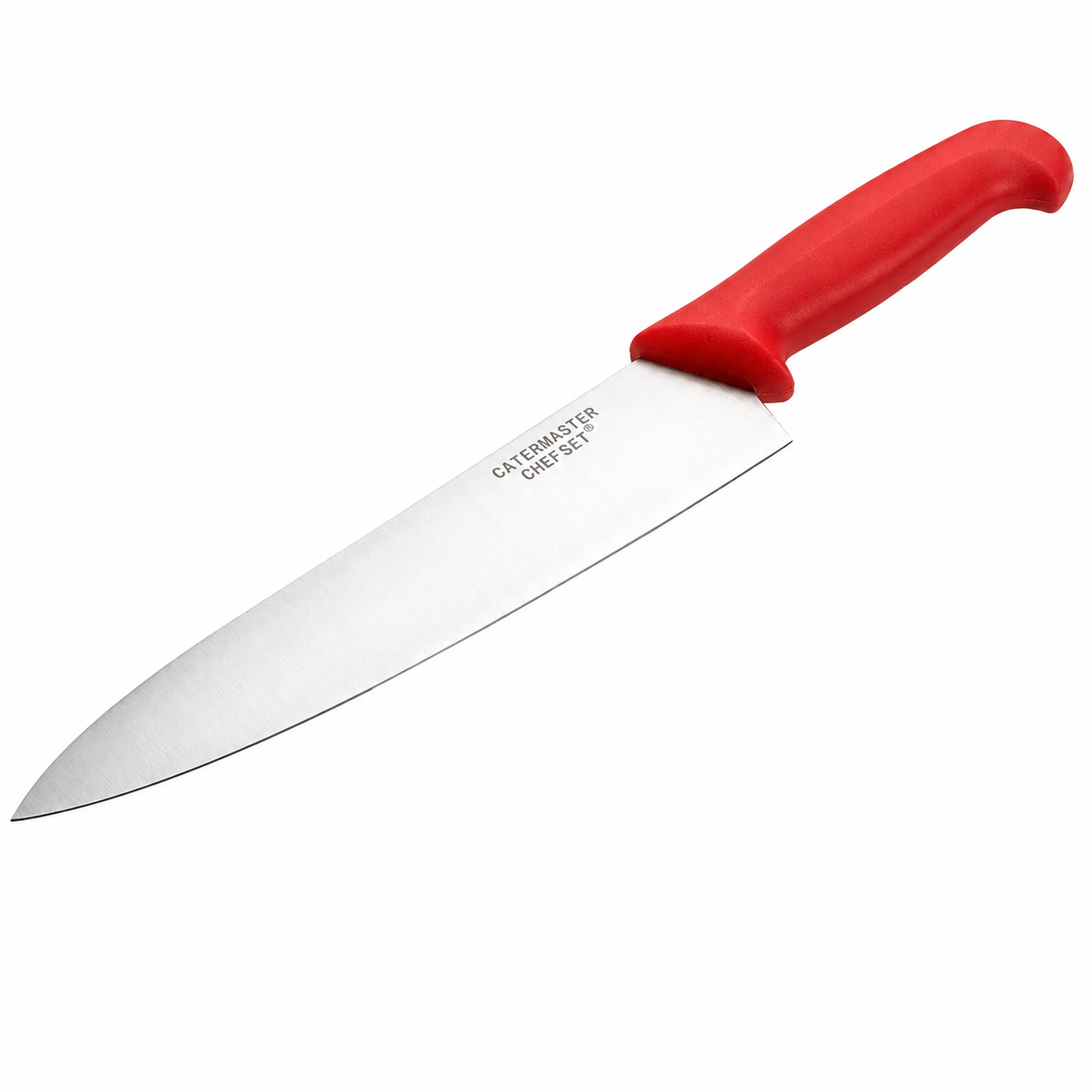 8" STAINLESS STEEL COOKS KNIFE - RED HANDLE