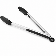 12" BLACK SILICONE TONGS