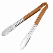12" BROWN COLOUR KITCHEN TONGS