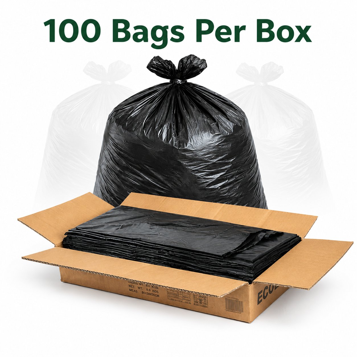 [TIGER] HEAVY DUTY BIN BAGS - 100  PCS (52X26X9CM)