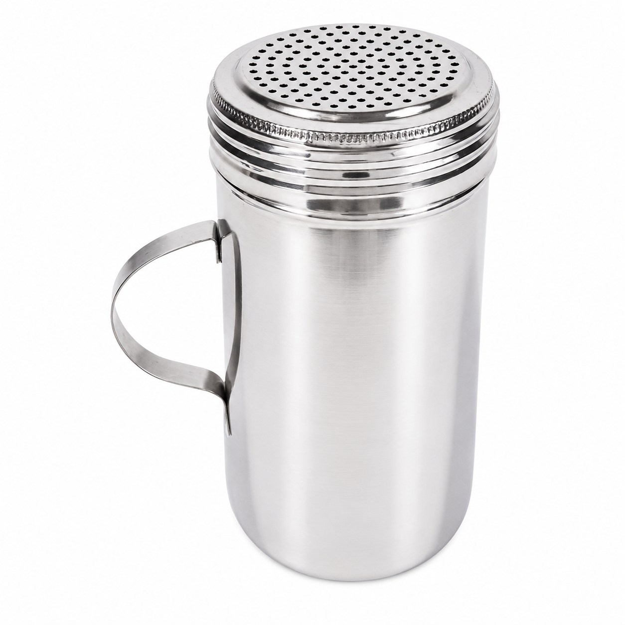 LARGE SALT SHAKER WITH METAL HANDLE