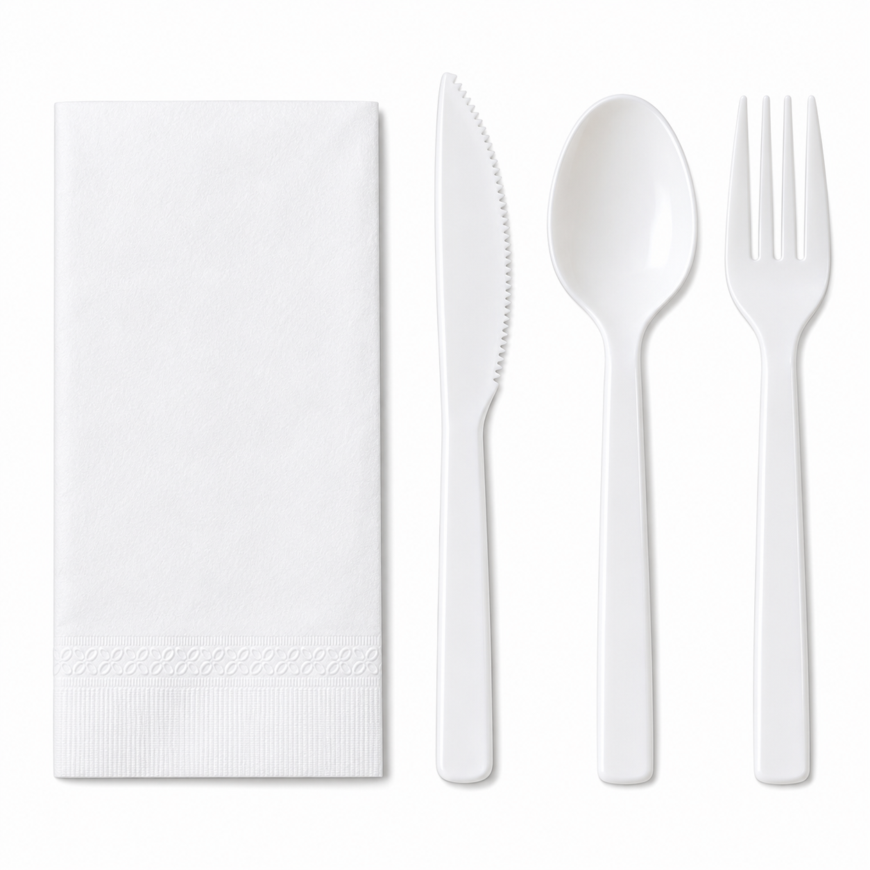 CUTLERY PACK 4 IN 1 (NAPKIN + SFK) 250 PCS 1 BOX