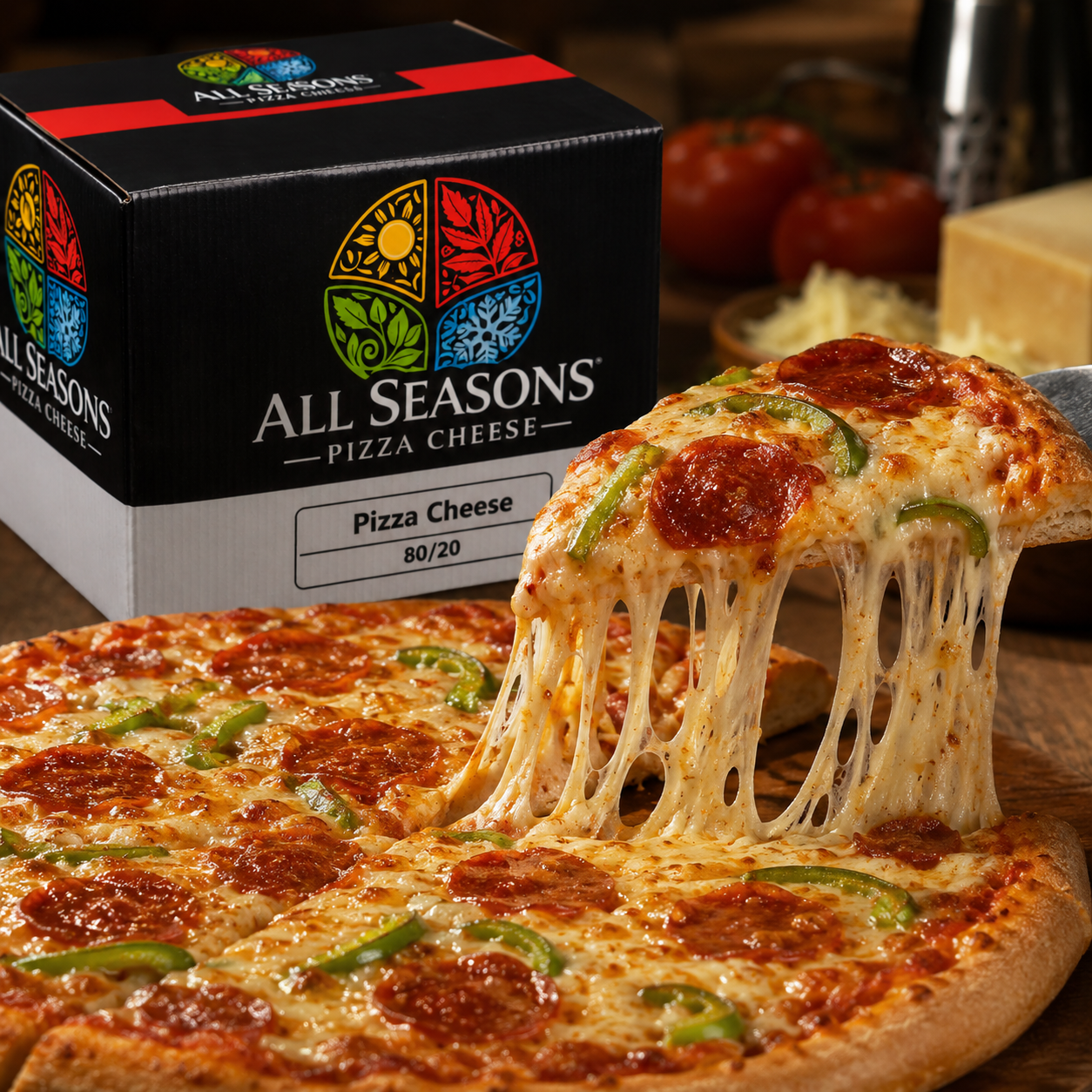 ALL SEASONS GRATED PIZZA CHEESE 80/20 10.8KG