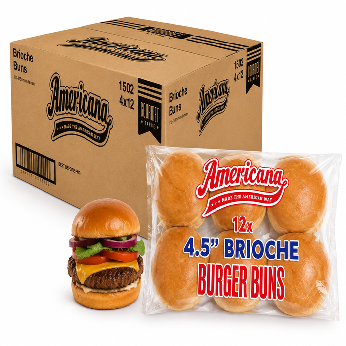 AMERICANA [BRIOCHE] BUNS 4.5" UNSEEDED 48X82G