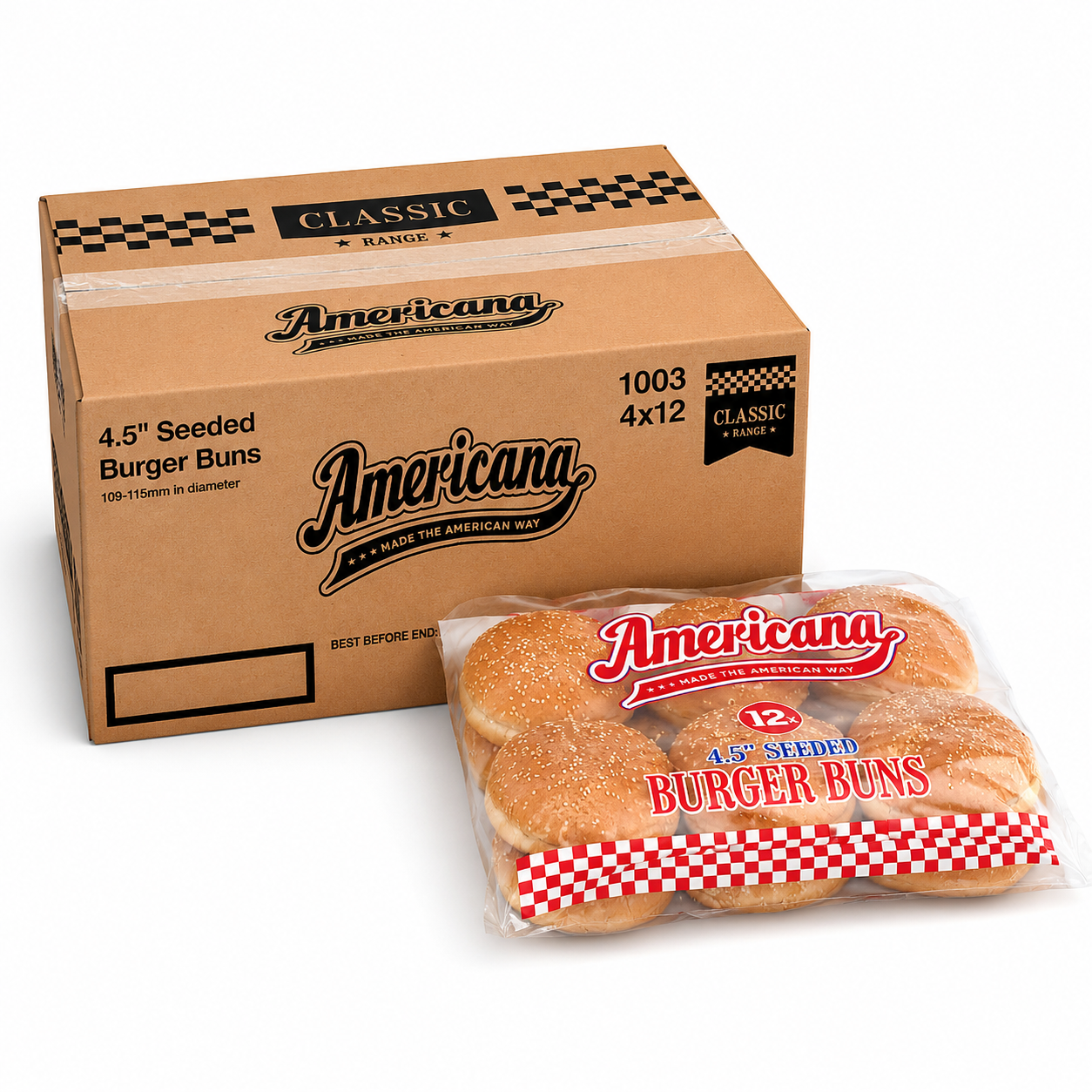 AMERICANA SEEDED BUN 4.5" 1X48