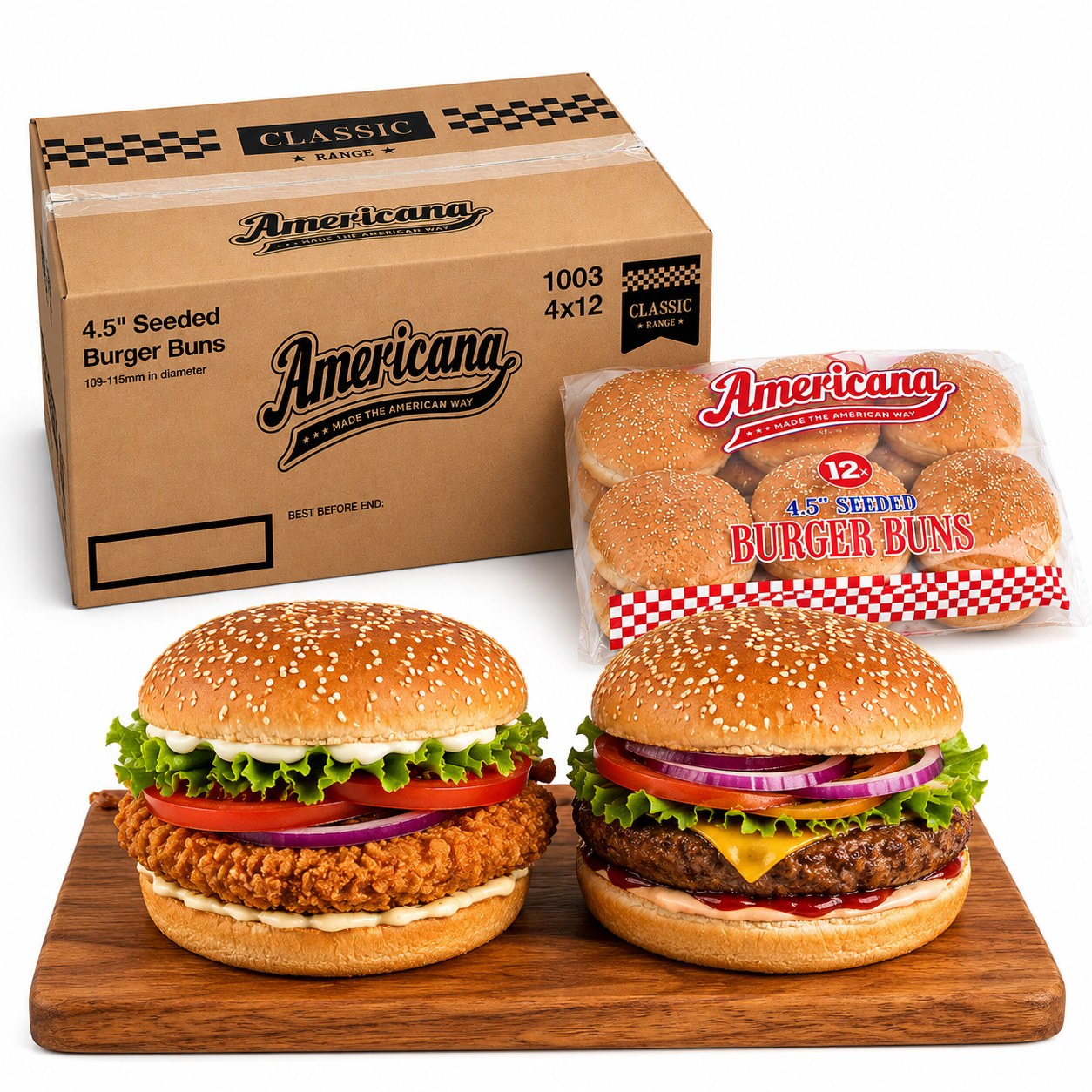 AMERICANA SEEDED BUN 4.5" 1X48