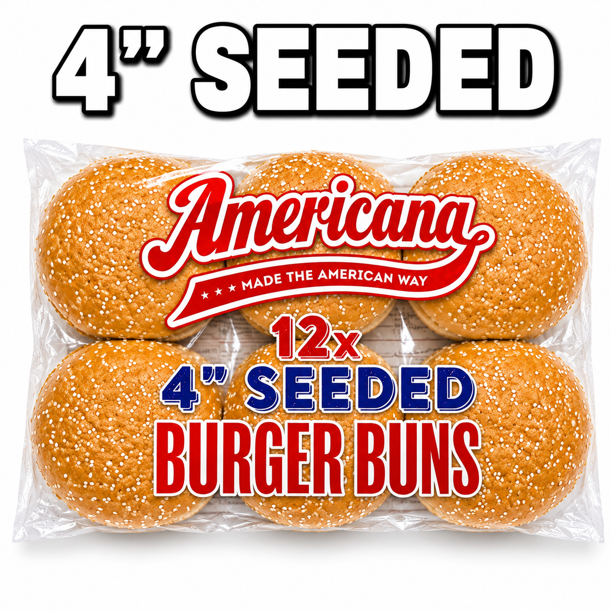 AMERICANA SEEDED BUN 4" 1 X 48